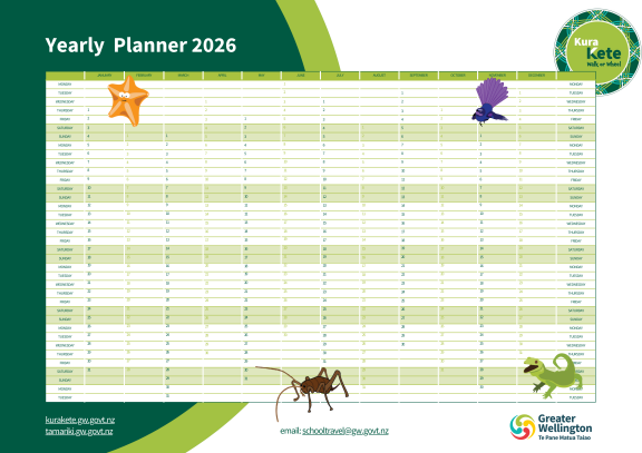 Kura Kete year planner blank